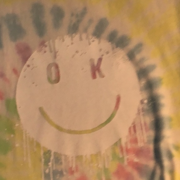 Ok dripping smiley face tie die t-shirt - Picture 3 of 4